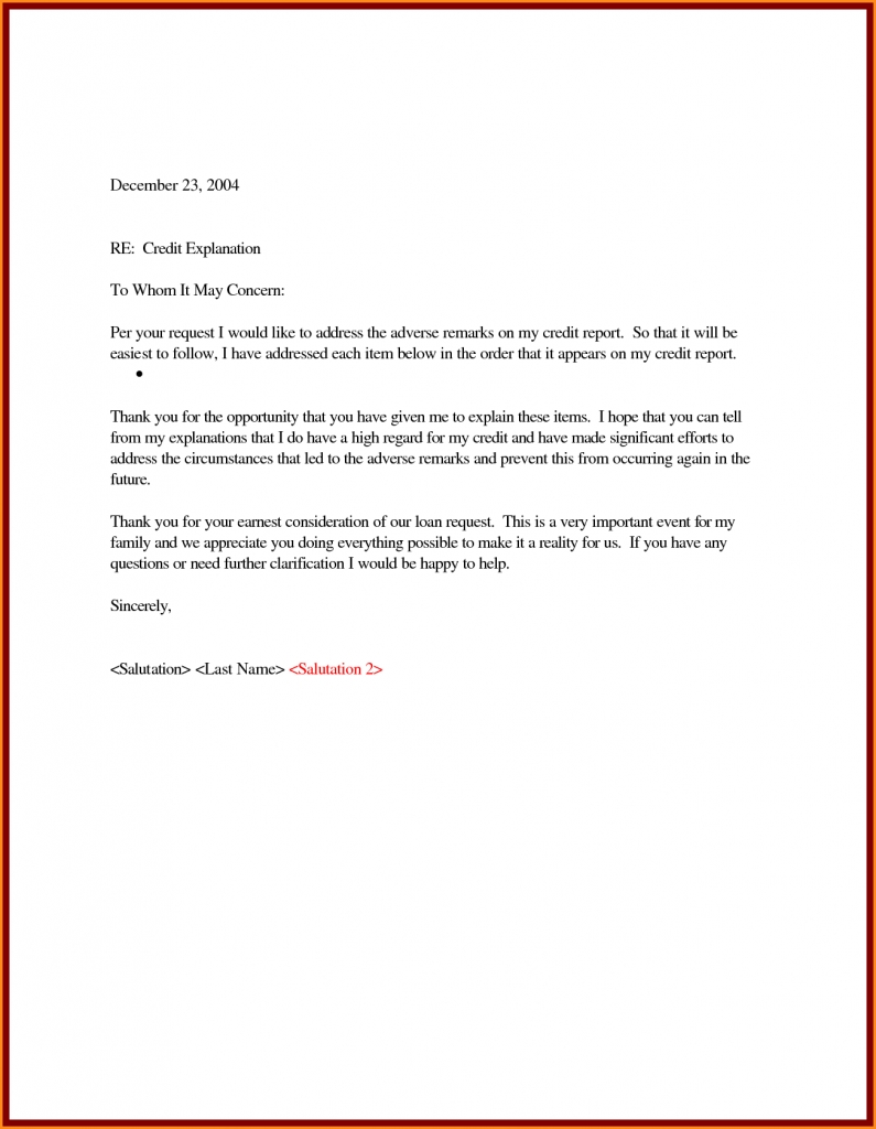 Sample Letter Of Explanation | Free Letter Templates