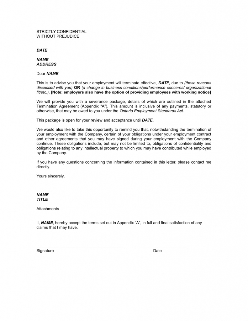 Employee Termination Letter Template 4 9+ Examples Of Employee Termination Letter Template - Pdf, Word