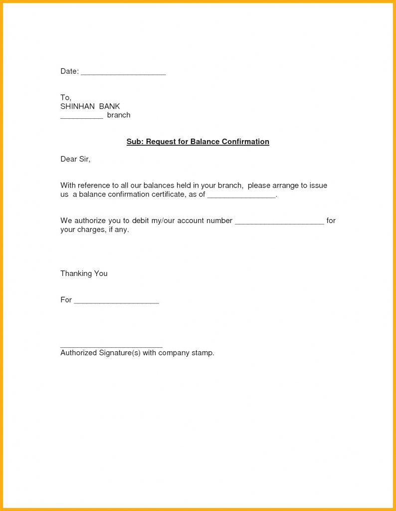 bank balance confirmation letter sample pdf
