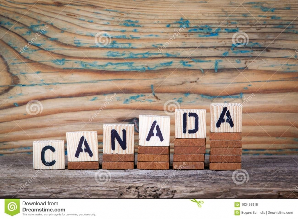 Canada. Wooden Letters On The Office Desk, Informative And