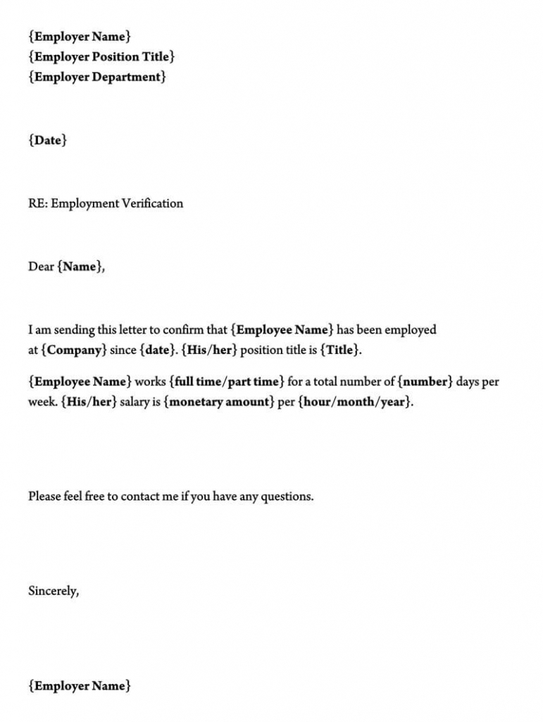 Employment Verification Letter (40+ Sample Letters And Writing Tips)