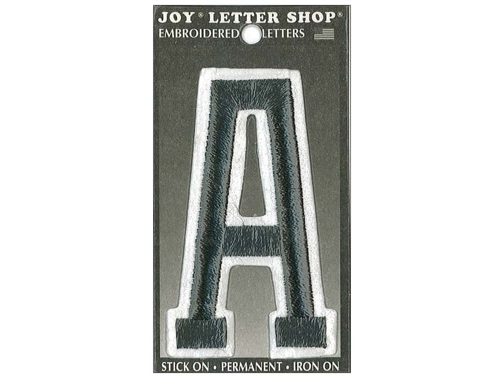 Joy Lettershop Iron-on Embroidered Letter &quot;a&quot; 3 In. Black 1