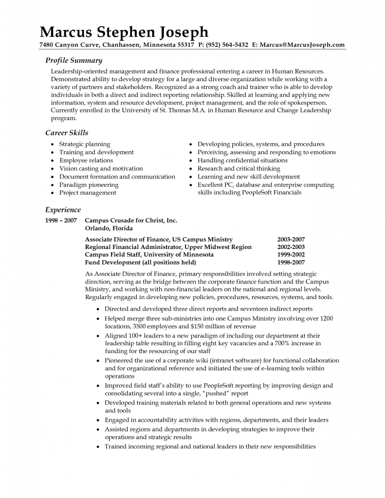 Resume Overview Examples - Pelit.yasamayolver