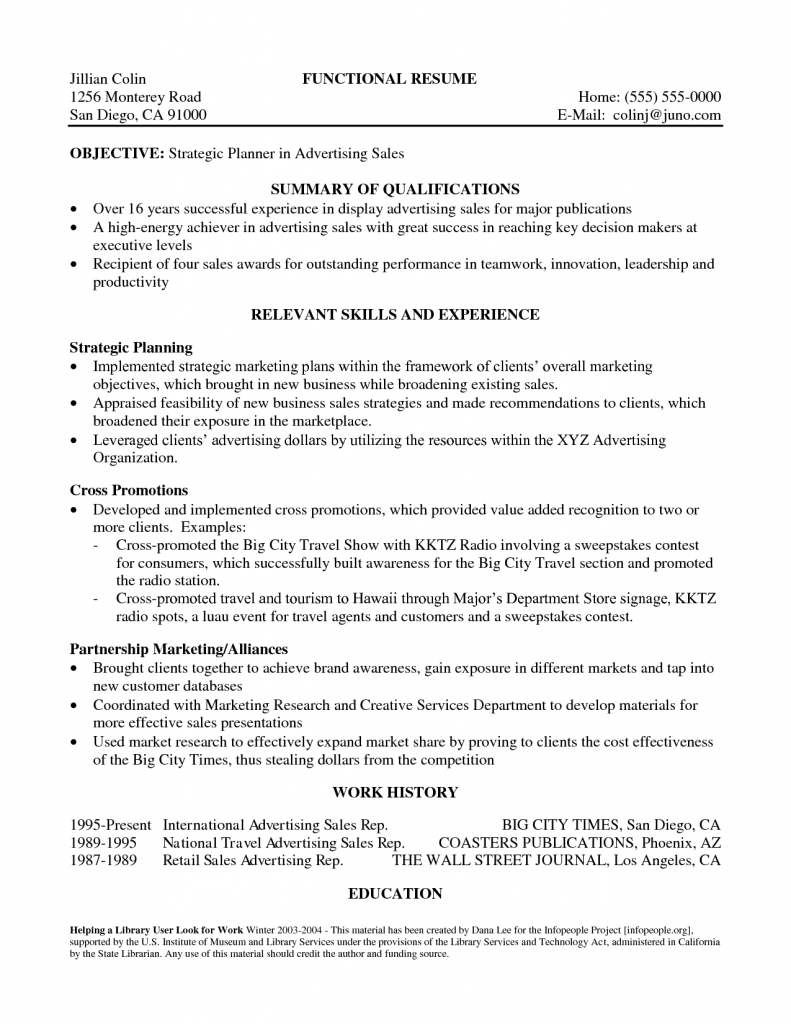 summary of qualifications resume examples