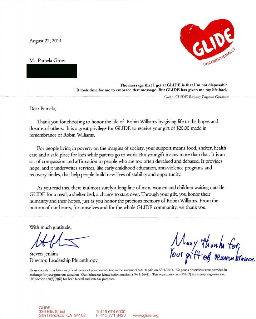 What's In My Mailbox | In-memoriam Thank You | Pamela Grow