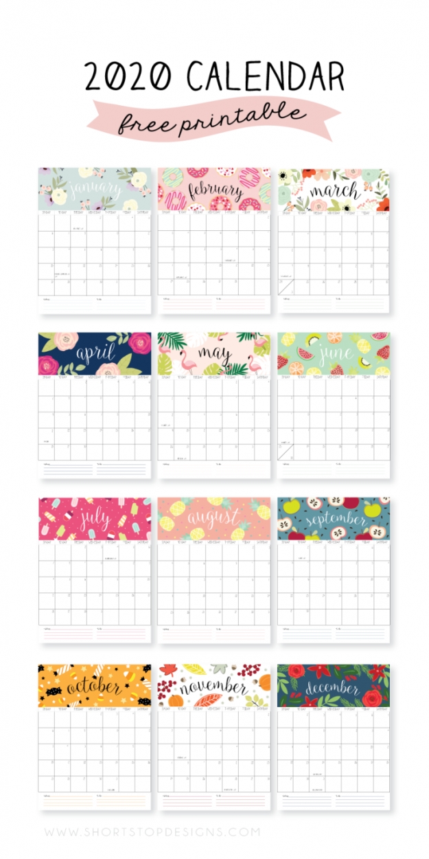 Mini Printable Calendar 2020 Mini Printable Calendar 2020