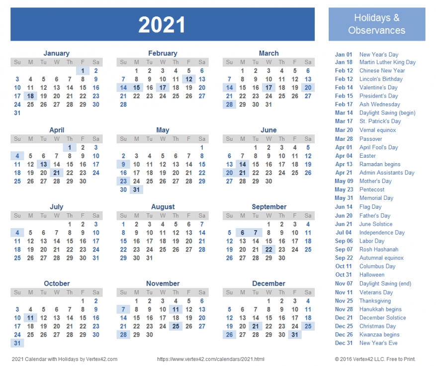 2021 Calendar Printable One Page 2021 Calendar Printable One Page