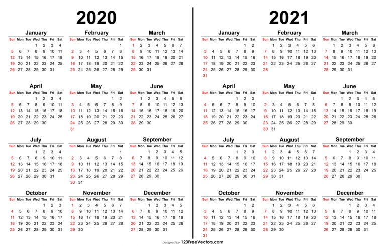 Printable Lined Calendar 2021