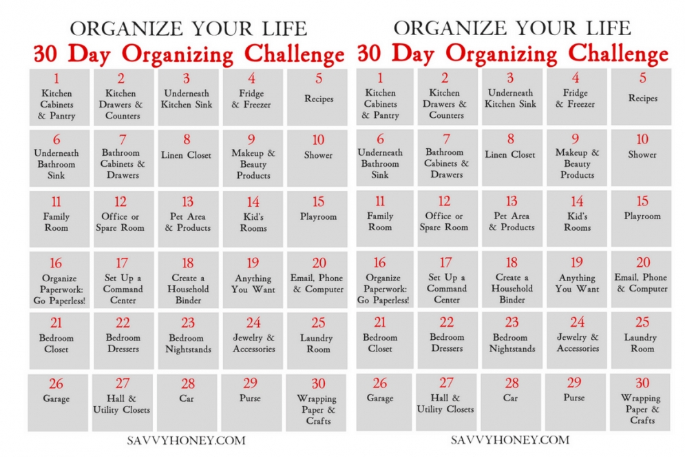 30 Day Challenge Printable