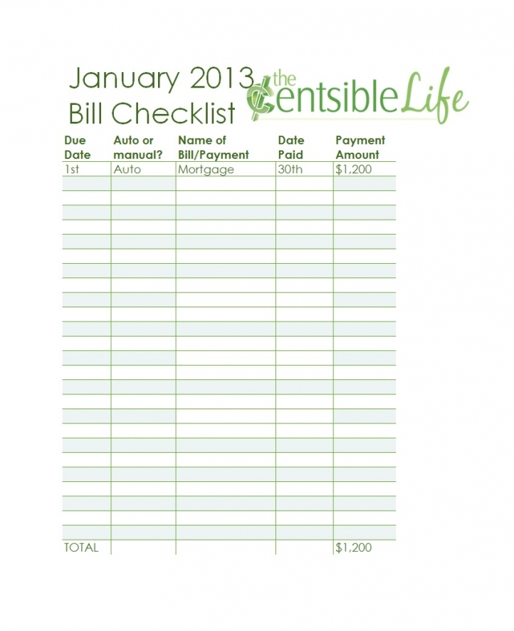 Free Printable Bill Calendar  Free Letter Templates
