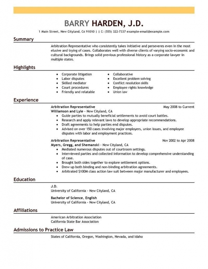 Example Of Perfect Resume