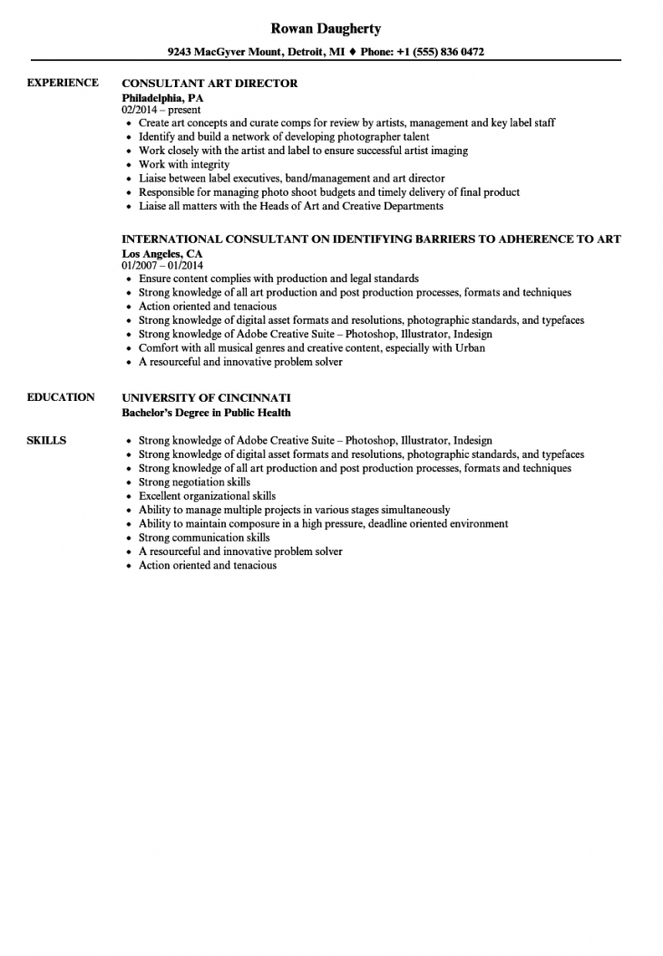Art Resume Examples