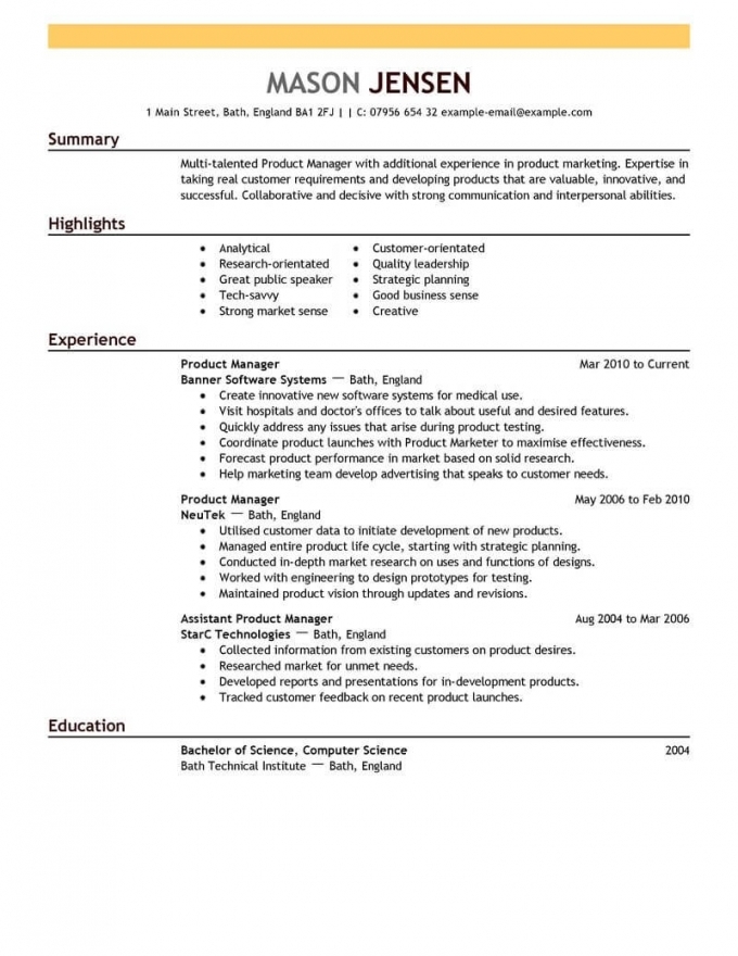 Resume Introduction Example