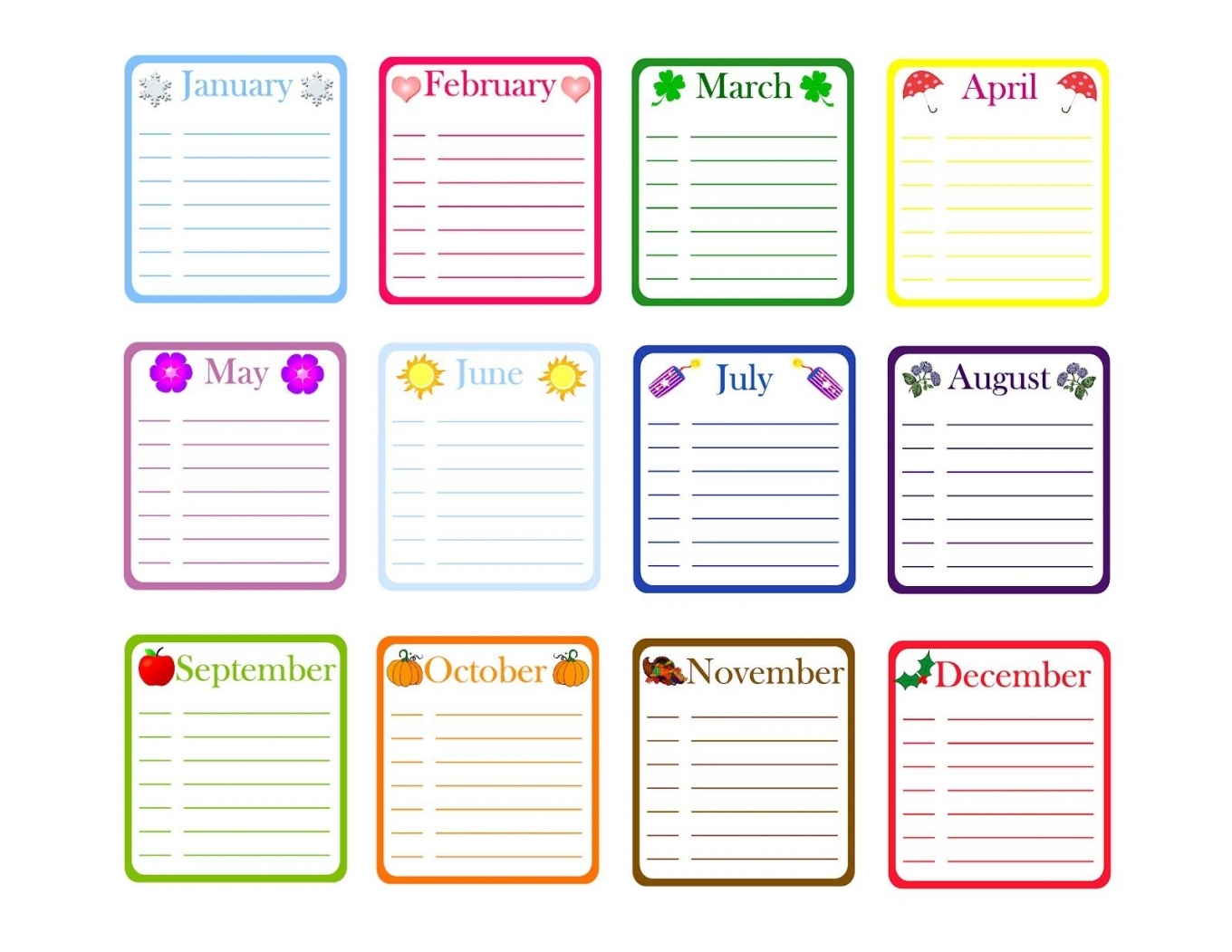 Birthday Calendar List Template Birthday Calendar List Template