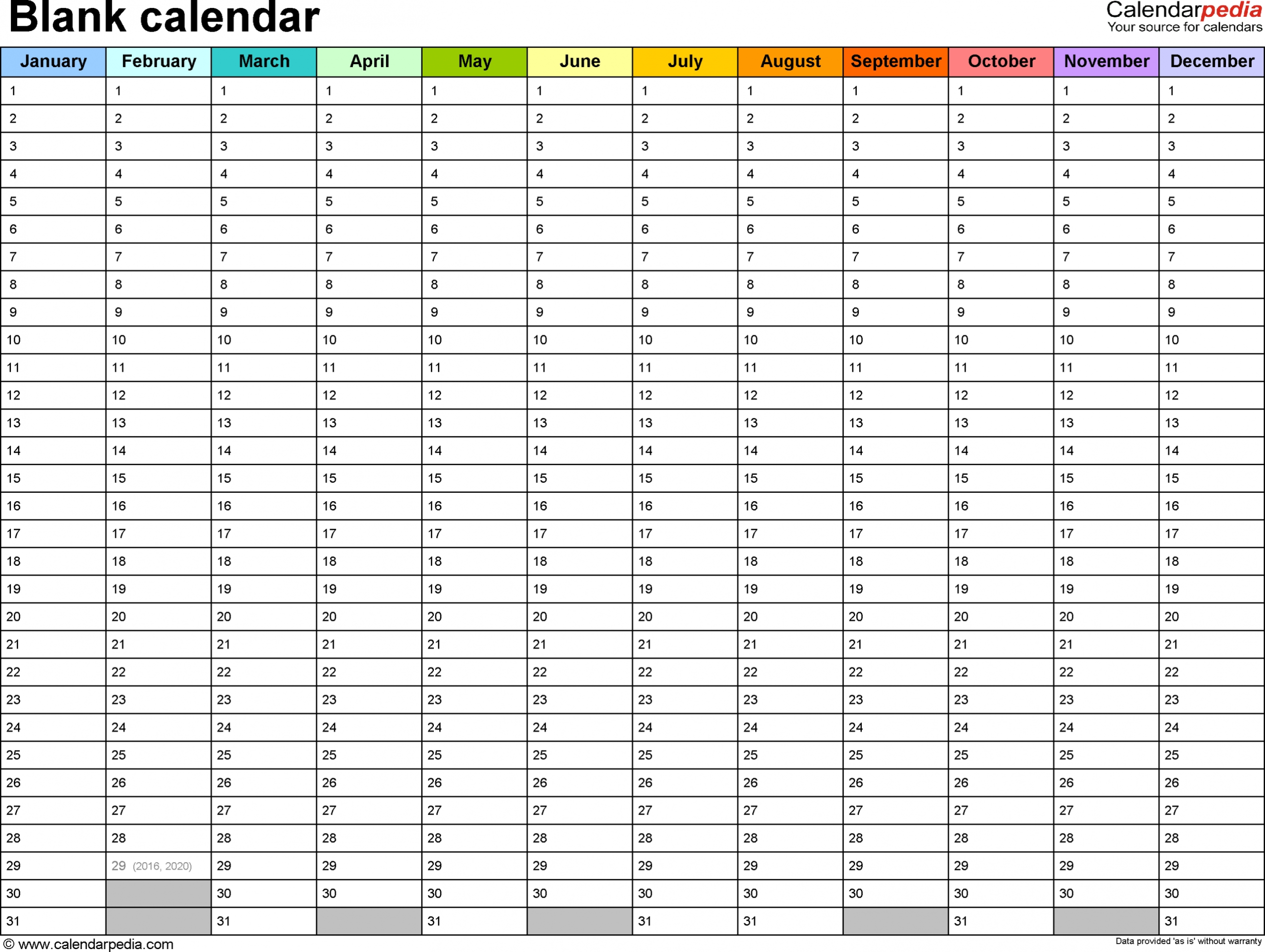 Free Perpetual Calendar Printable