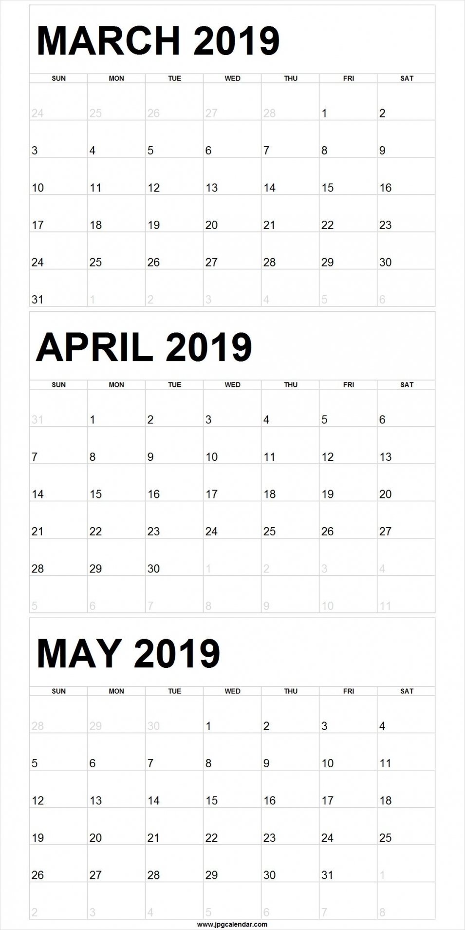 3 Month Calendar Printable 3 Month Calendar Printable