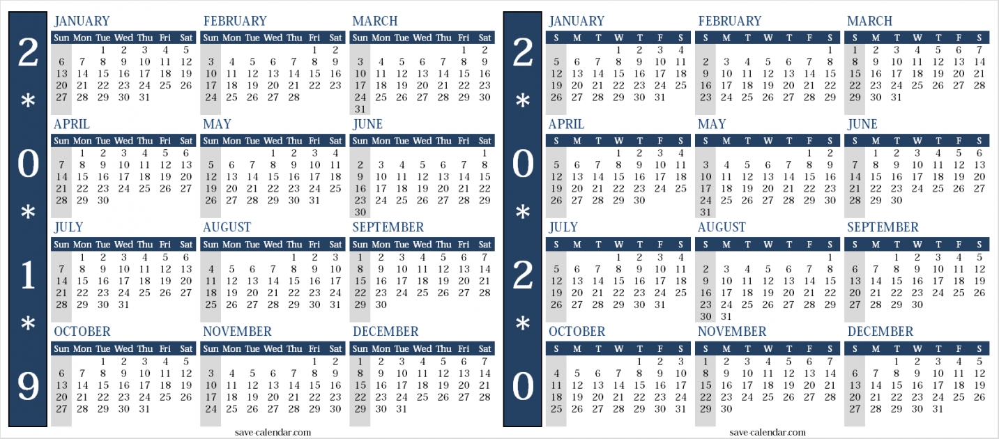 2020 Printable Calendar Uk
