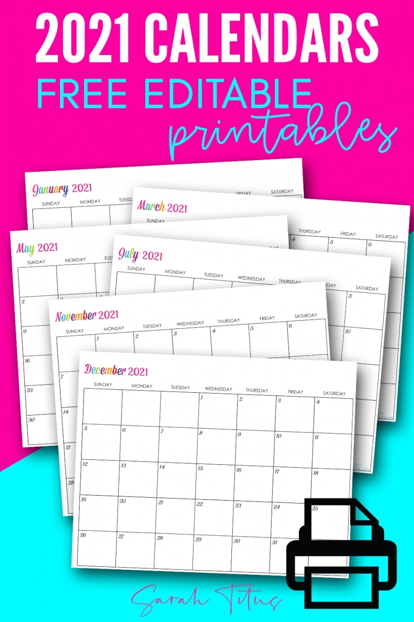 Printable Bill Calendar 2021