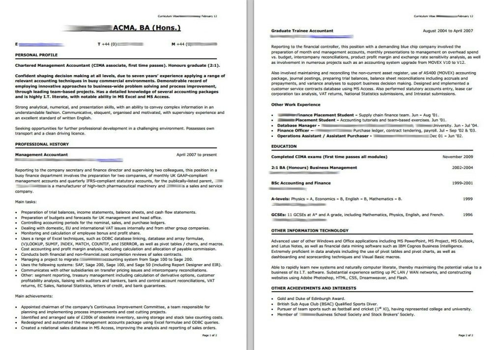 Resume Personal Statement Examples