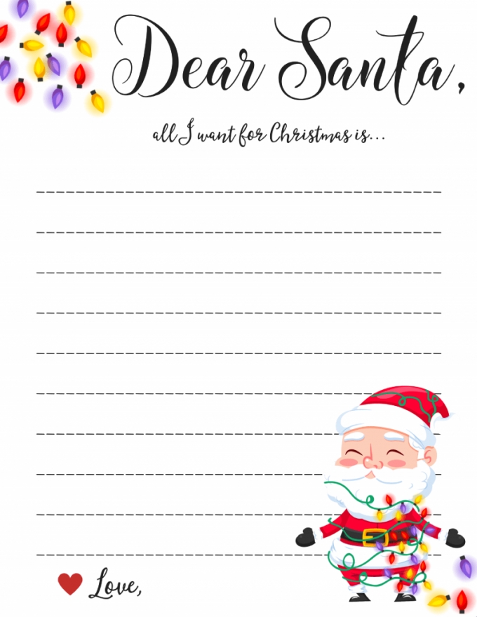 Free Printable Dear Santa Letter Templates