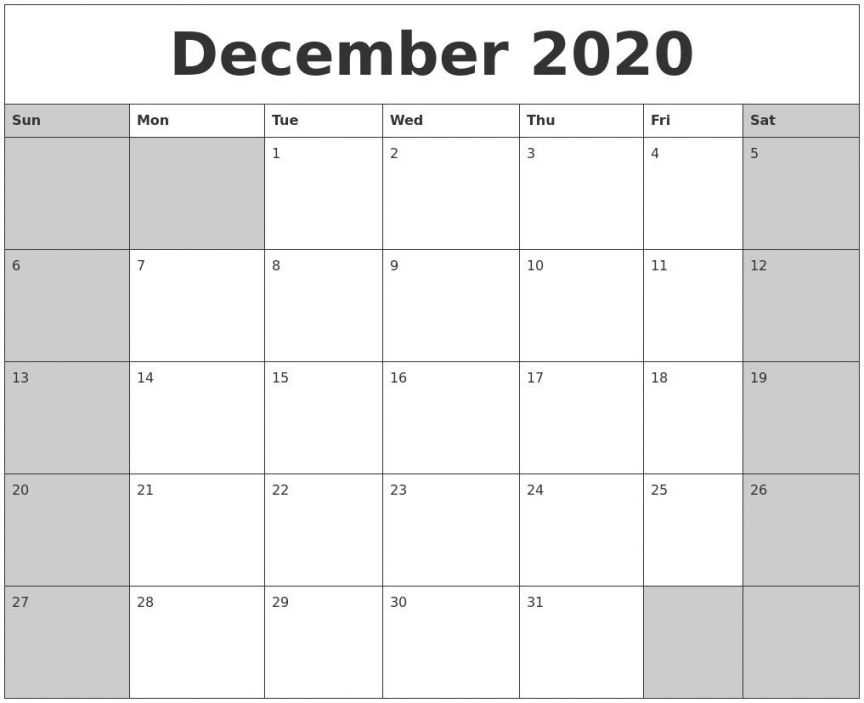 Printable Monthly Calendar 2021