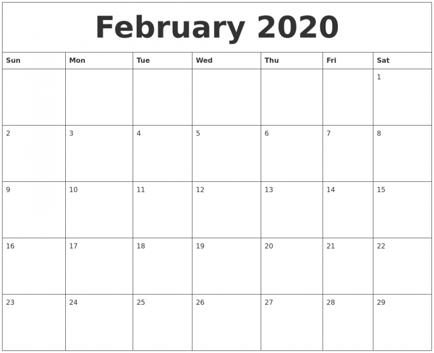 Editable Printable Calendar 2020