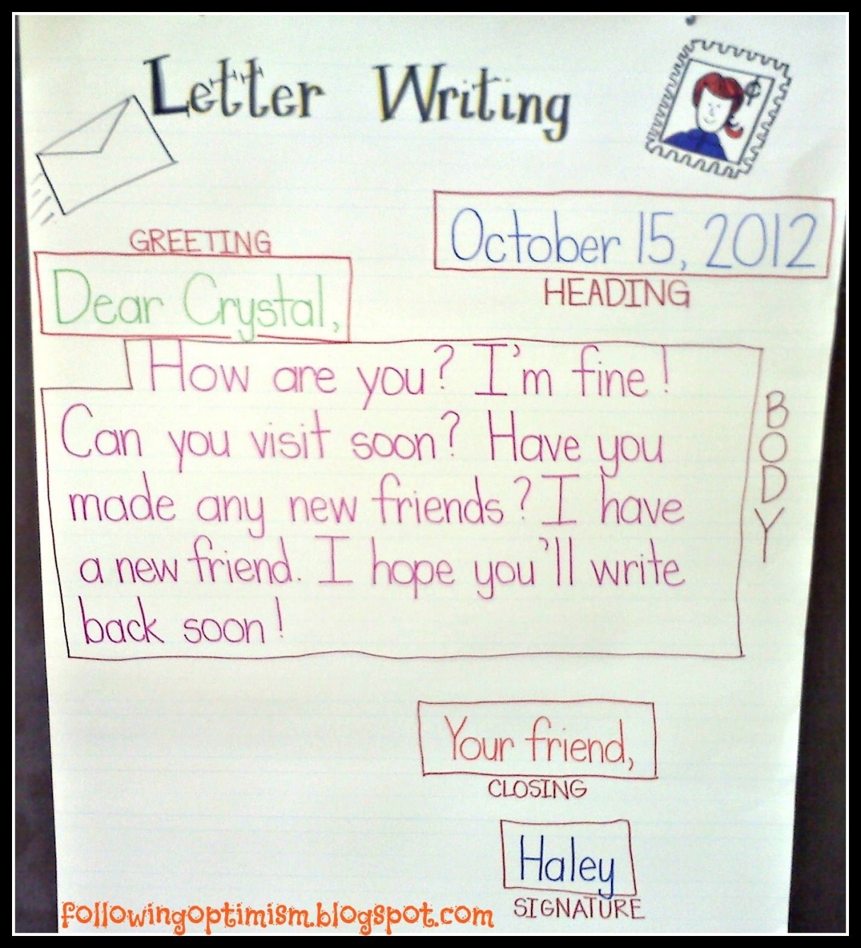 Friendly Letter Example For Kids | Free Letter Templates