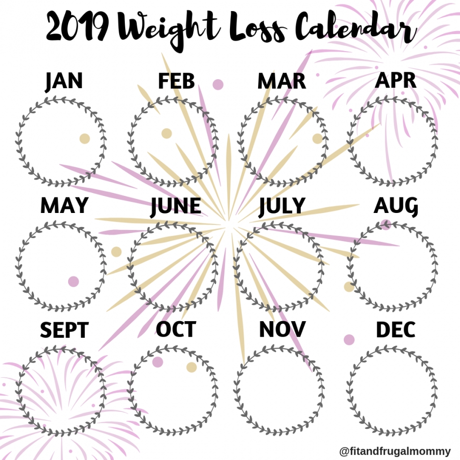 Weight Loss Monthly Calendar