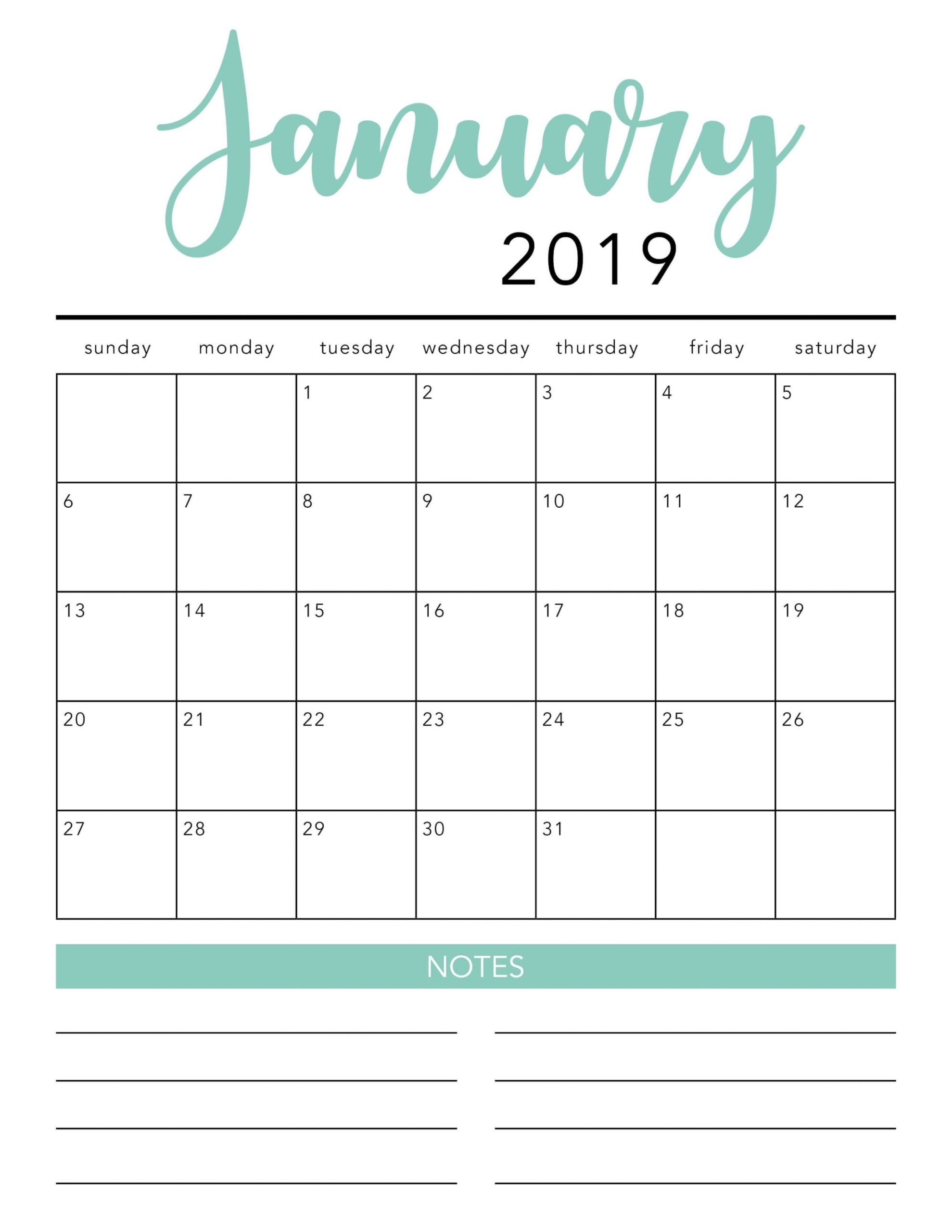 2020 Printable Calendar Template