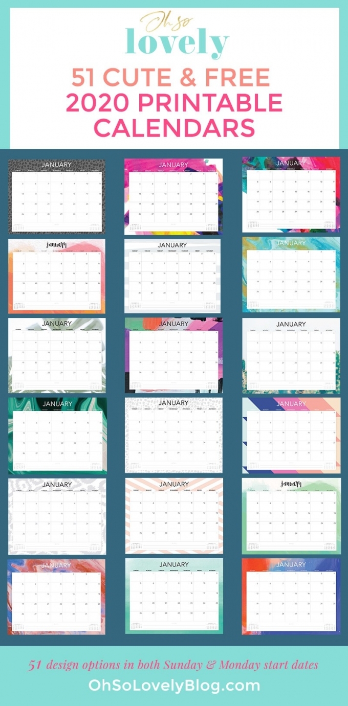 Mini Printable Calendar 2020 Mini Printable Calendar 2020