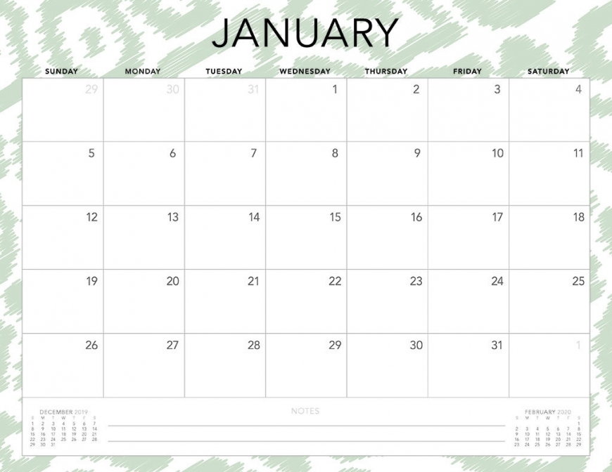 2020 Calendar Printable Monthly 2020 Calendar Printable Monthly