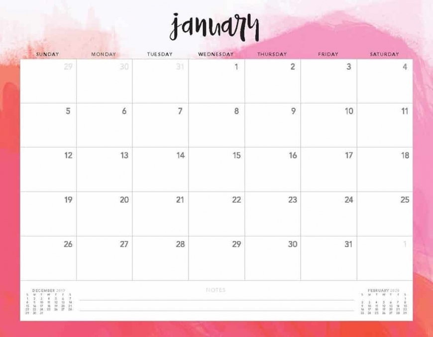2020 Printable Calendar Free 2020 Printable Calendar Free