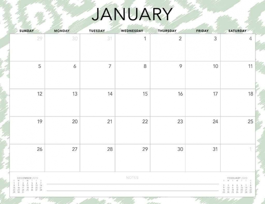 Printable Monthly Calendars 2020