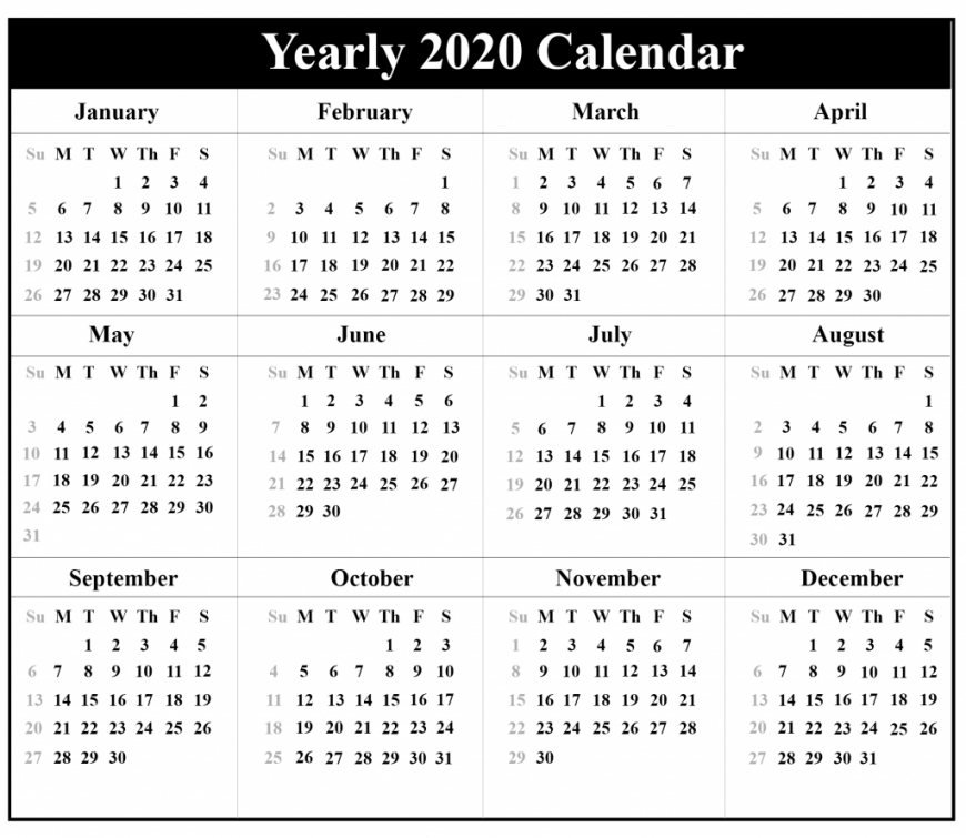 2020 Calendar Australia Printable