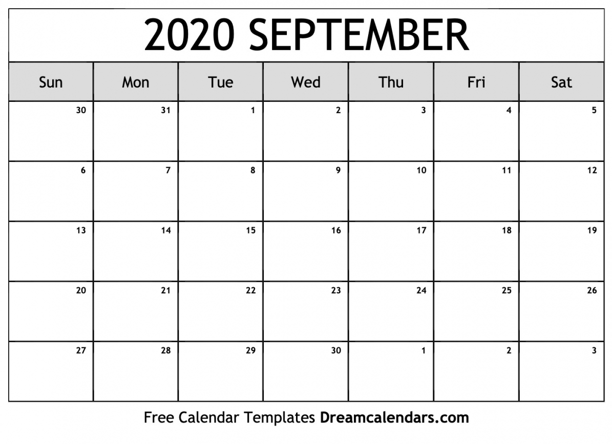 Printable September 2020 Calendar