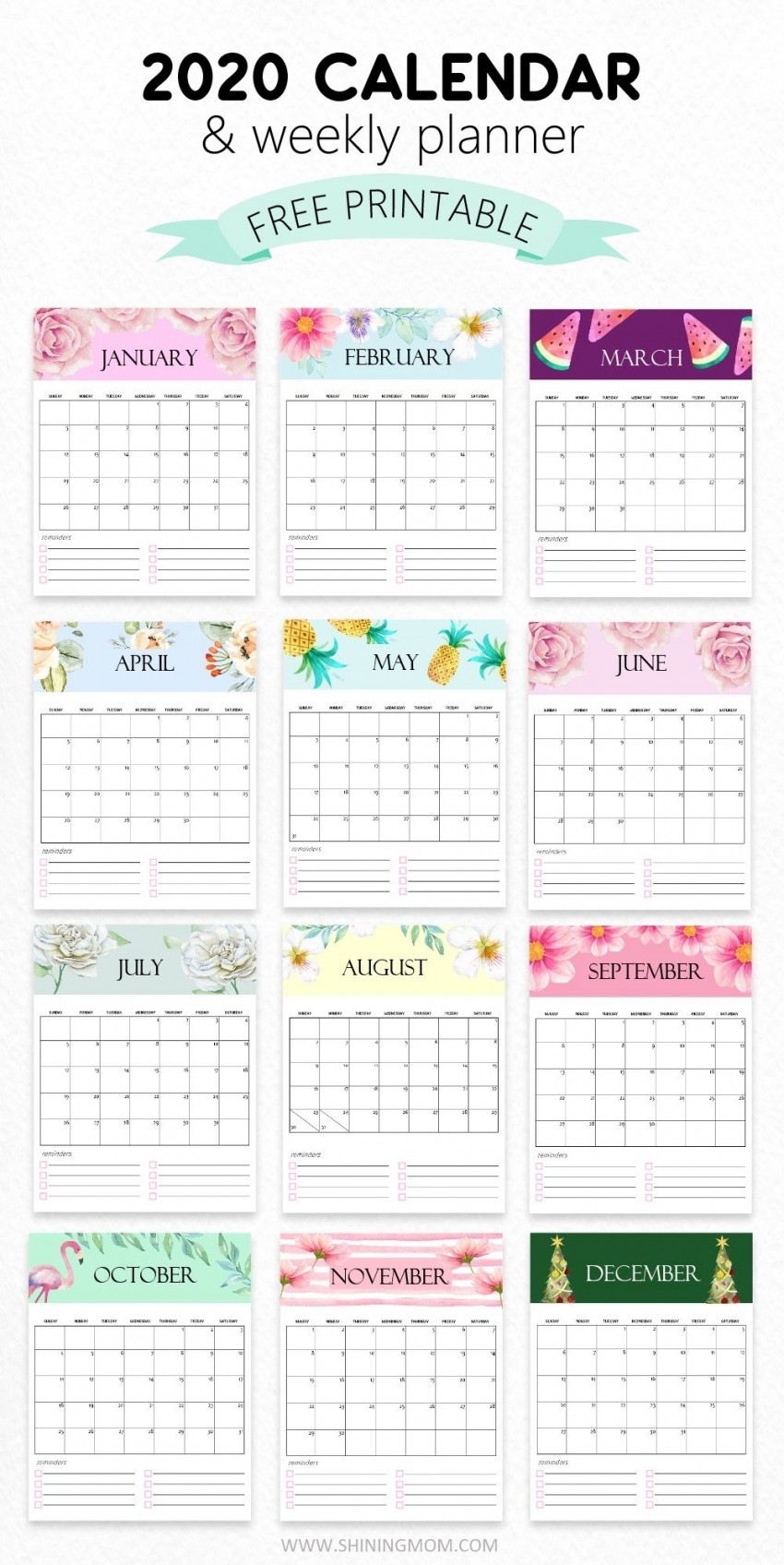 Printable Cute Calendar