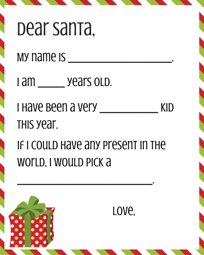 Printable Dear Santa Letters