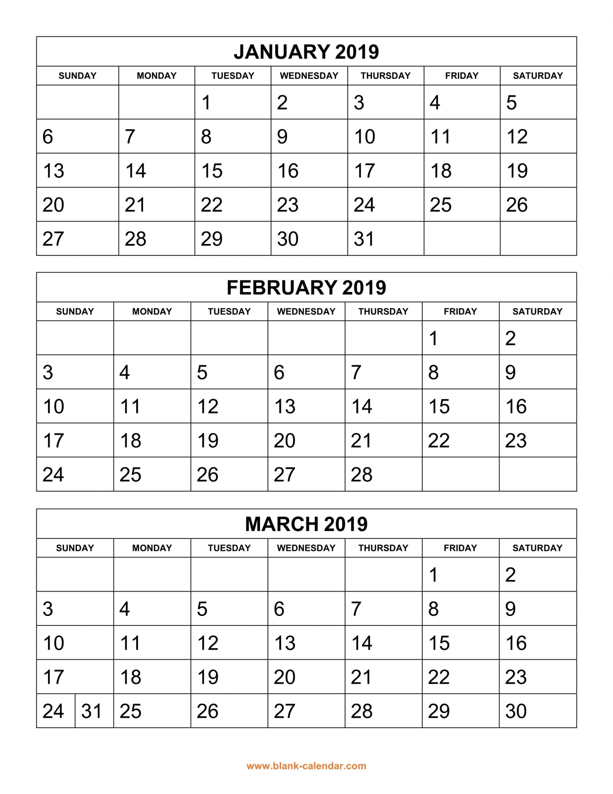 3 Month Calendar Printable 3 Month Calendar Printable