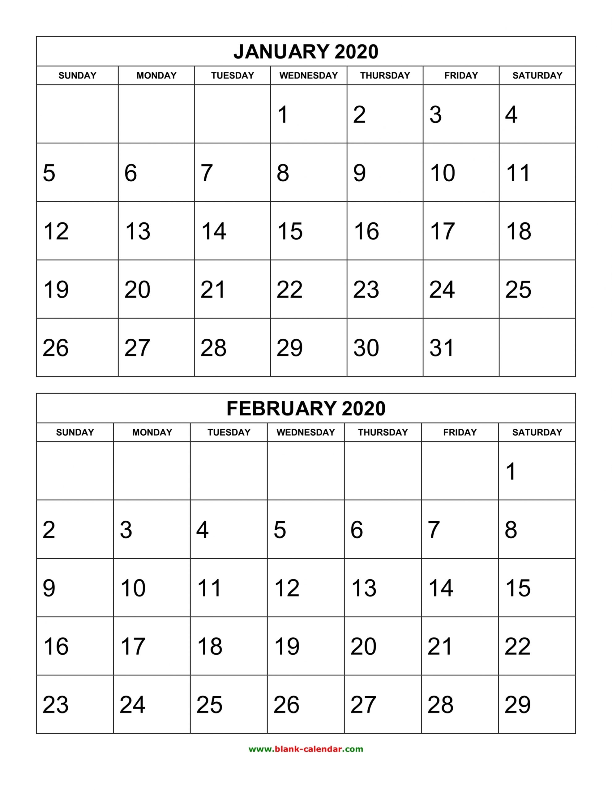 Printable Calendar Pages 2020