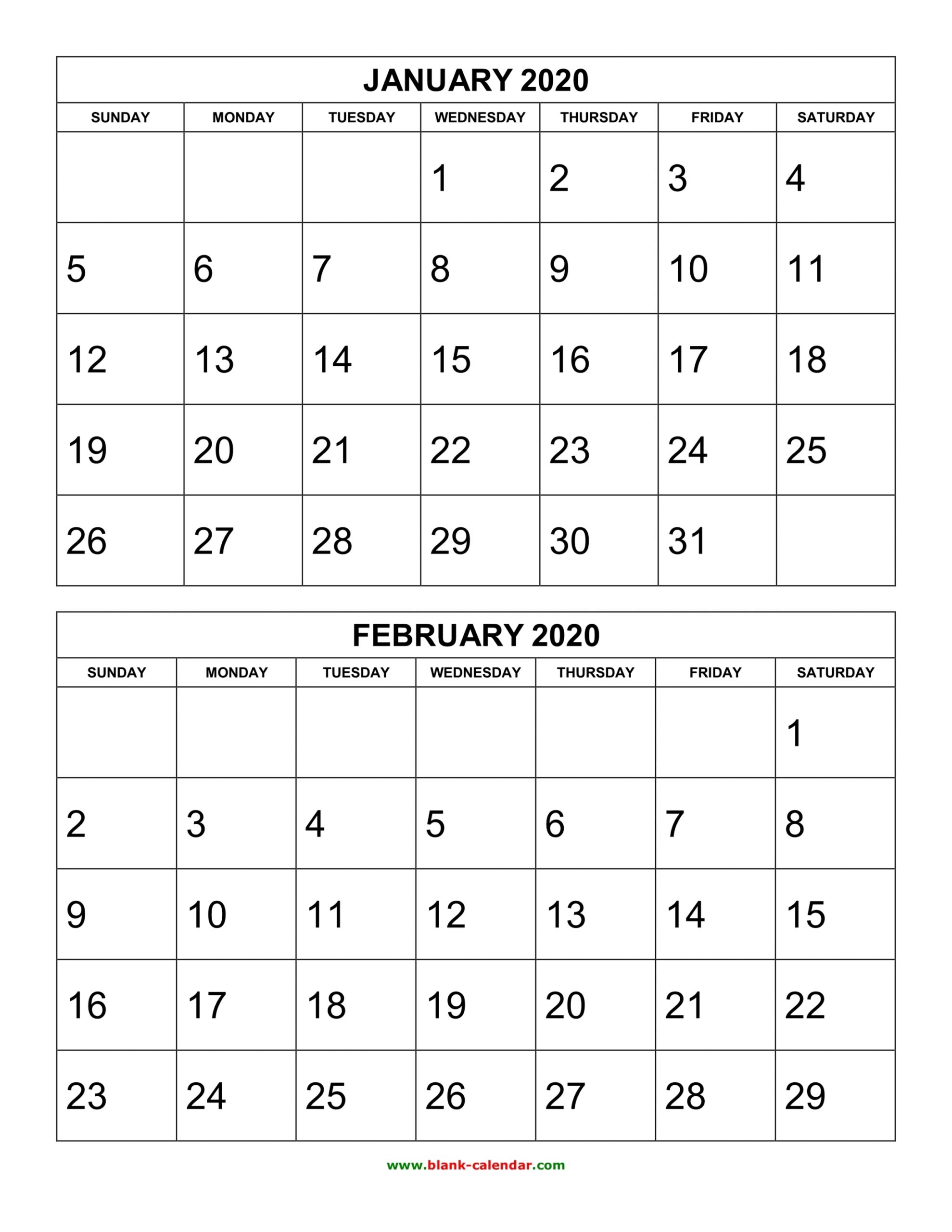 Printable Calendar Pages 2020 Printable Calendar Pages 2020