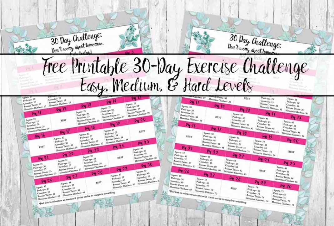 30 Day Challenge Printable