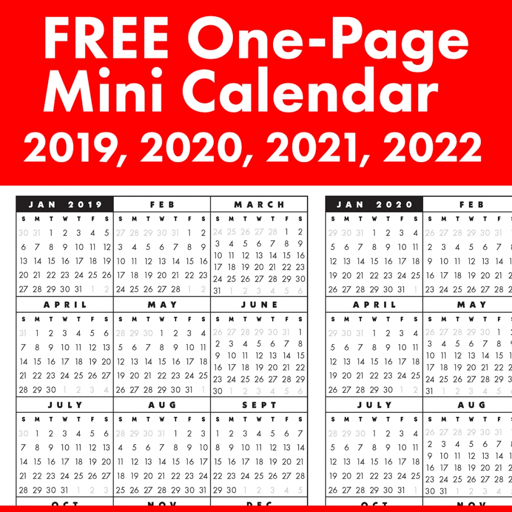 mini calendar printable calendar 2021