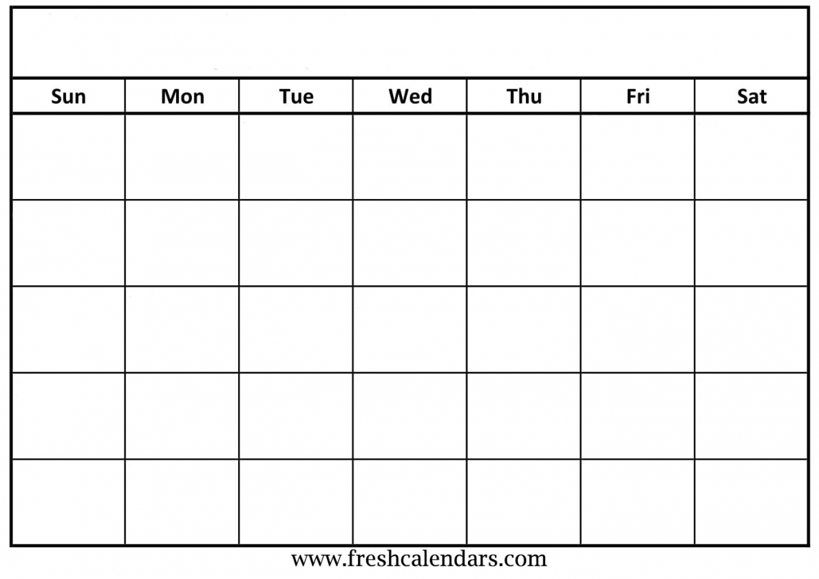 Blank Calendar Template Printable