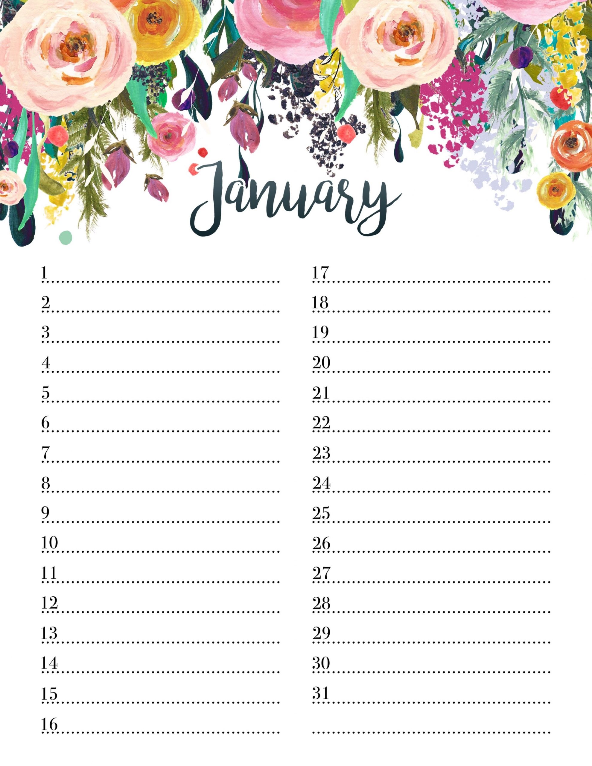 Free Perpetual Calendar Printable