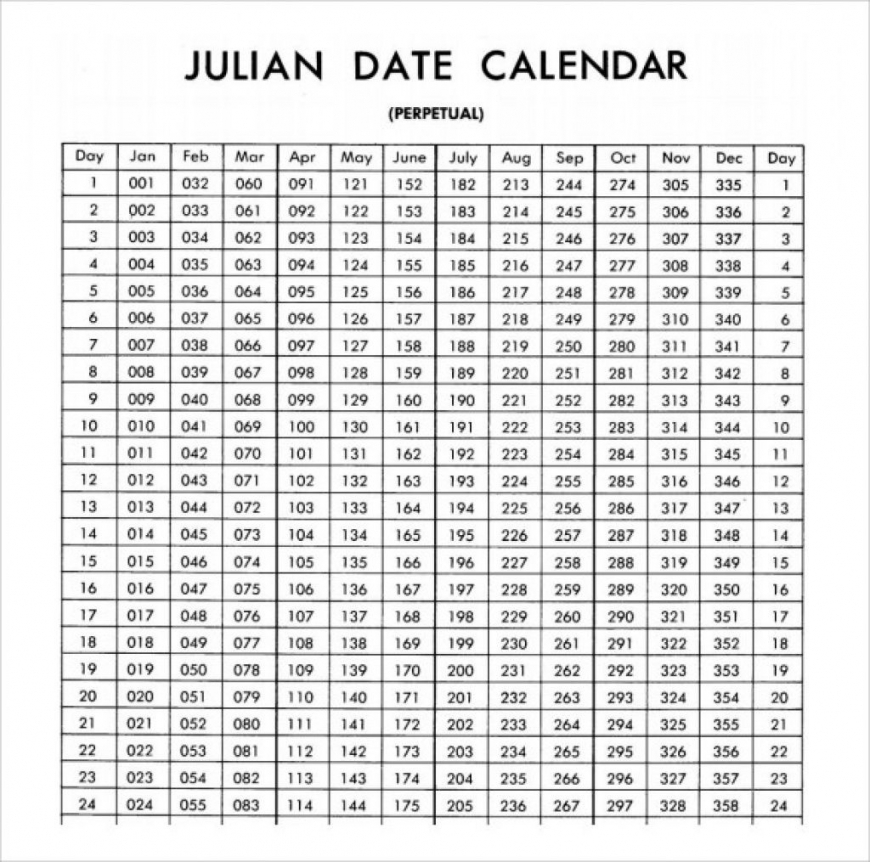 Printable 2020 Calendar With Julian Dates