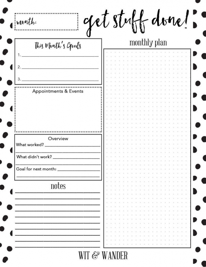 Month At A Glance Free Printable