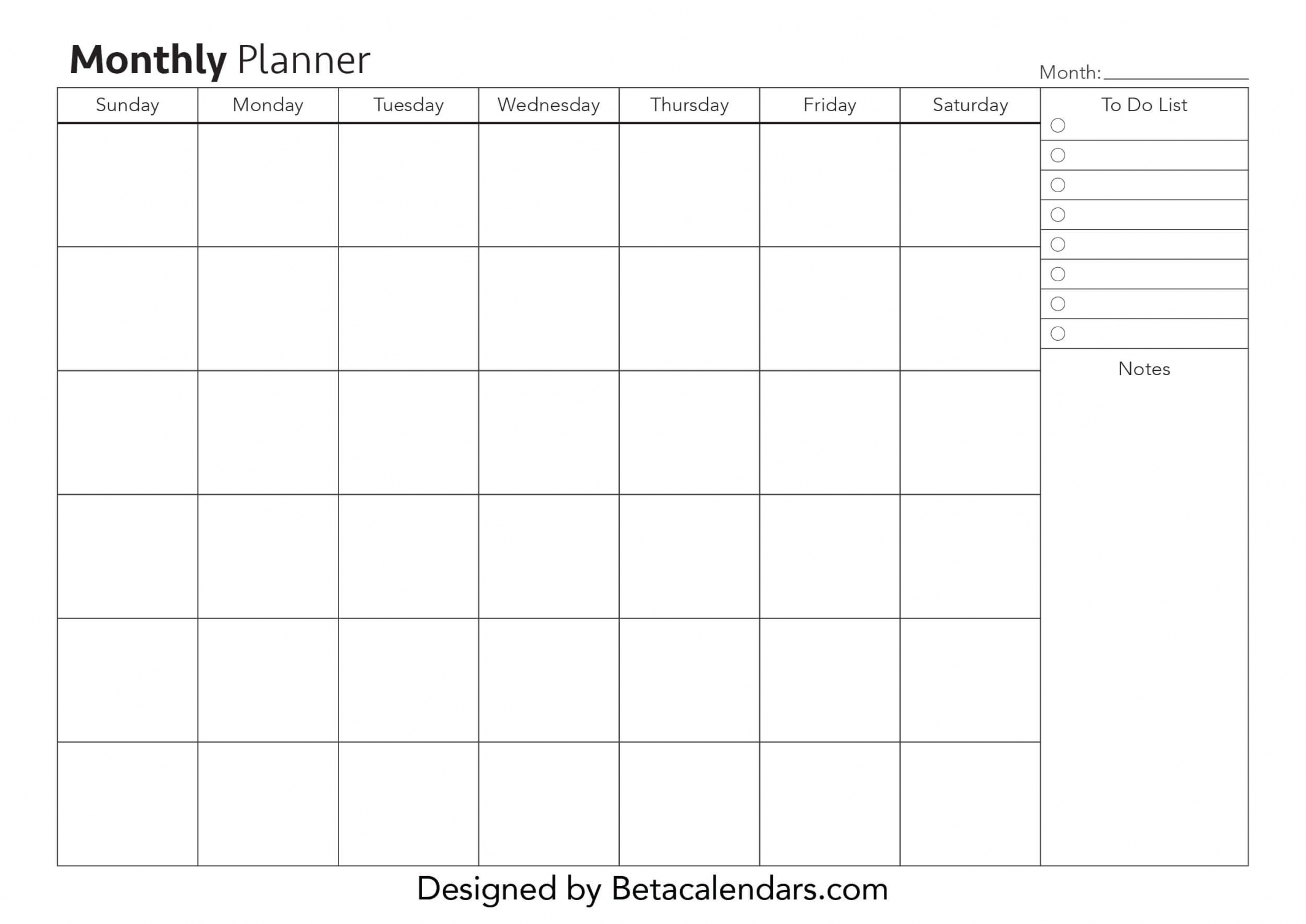 Month At A Glance Free Printable