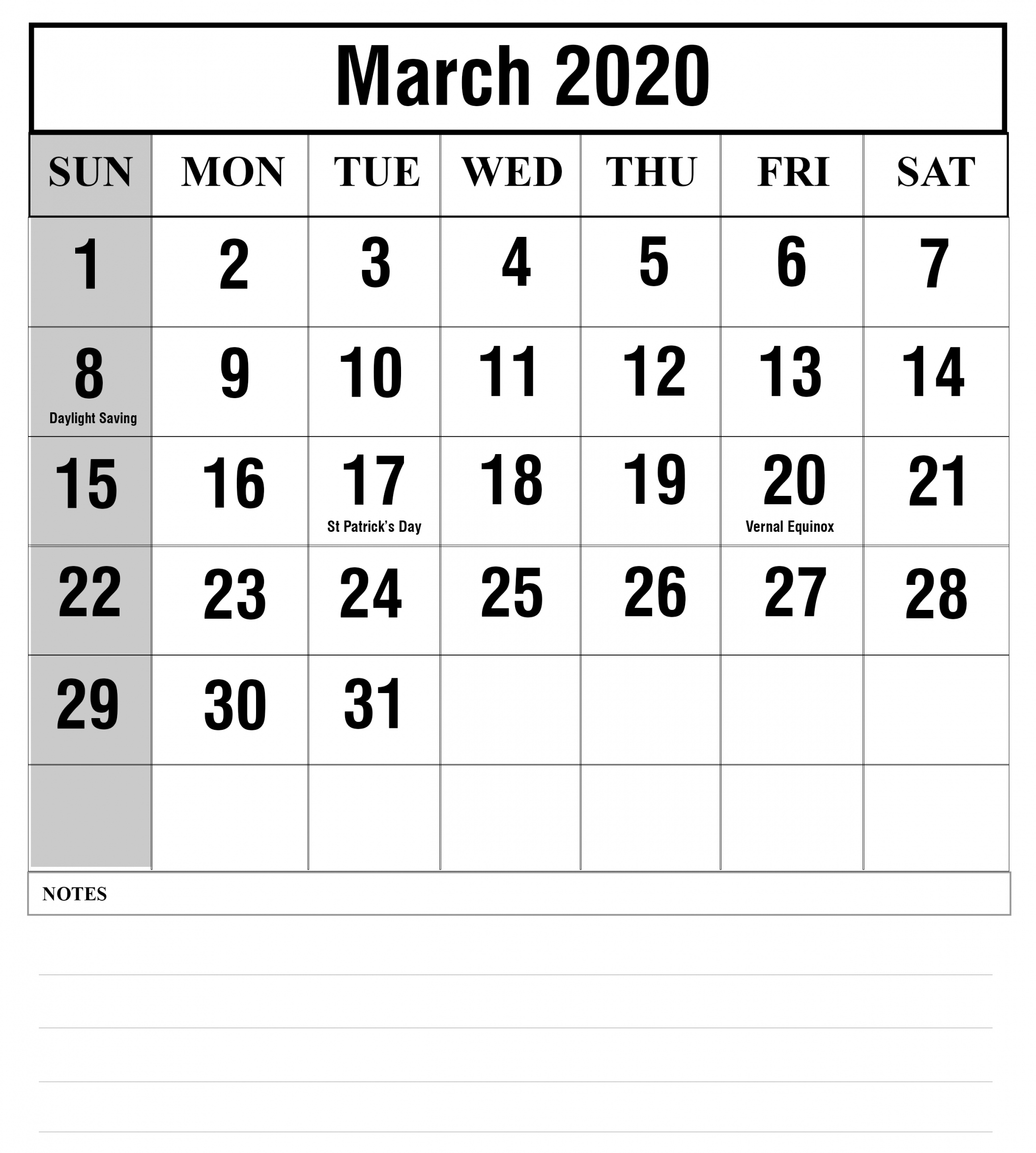 Calendar Printable's 2020