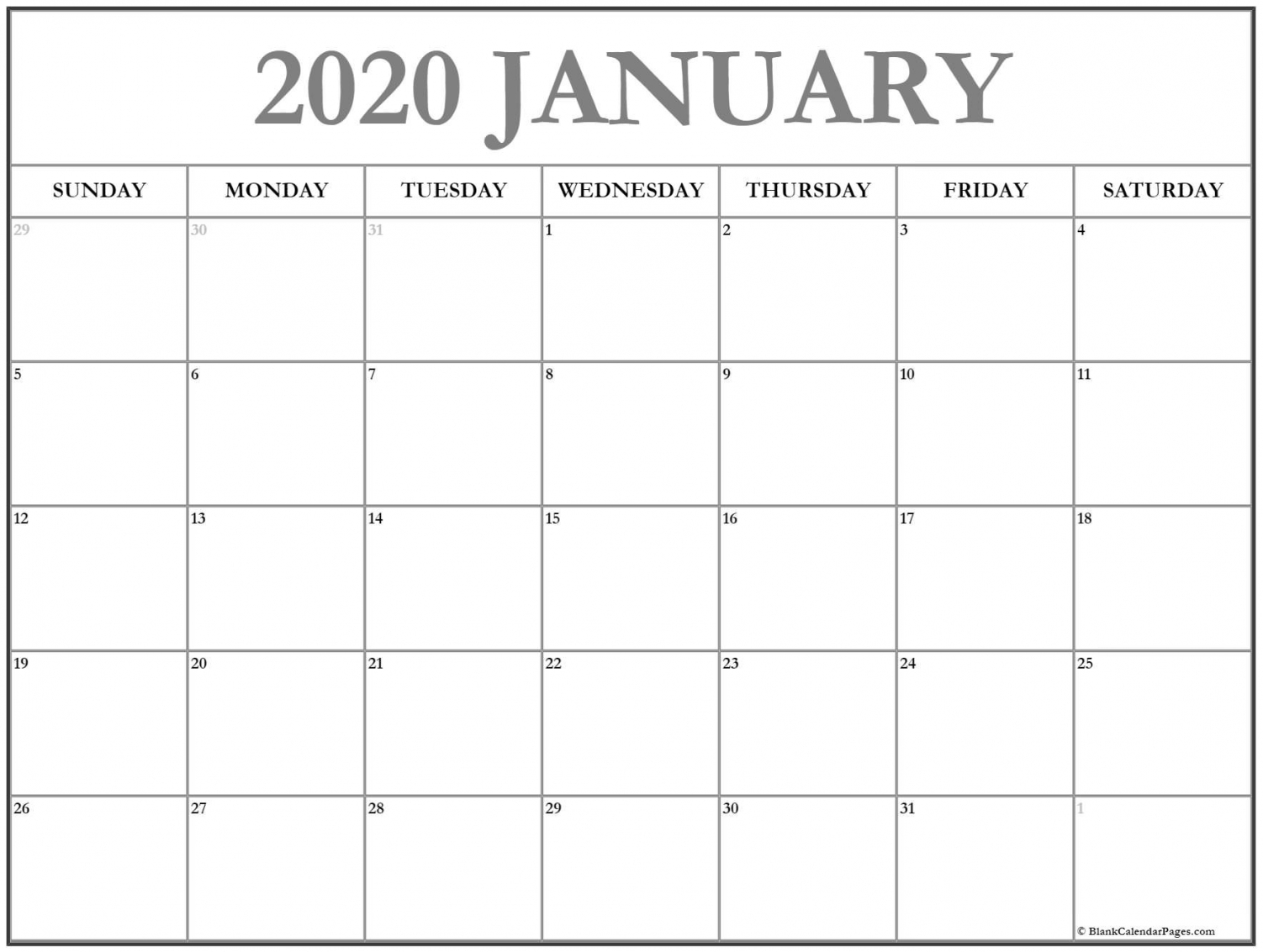 Printable Calendar Pages 2020 Printable Calendar Pages 2020