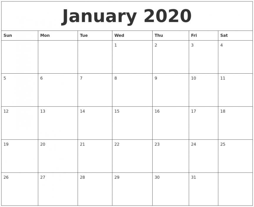 Printable Calendar Pages 2020